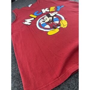 VTG Disney Mickey Mouse Tank Top USA Red Graphic Character Shirt L